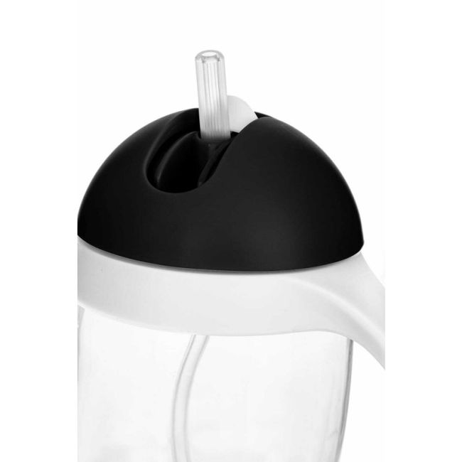 Bocioland - Cana de apa cu pai si manere, 300 ml, 6 luni+, Black BYNBOC0542