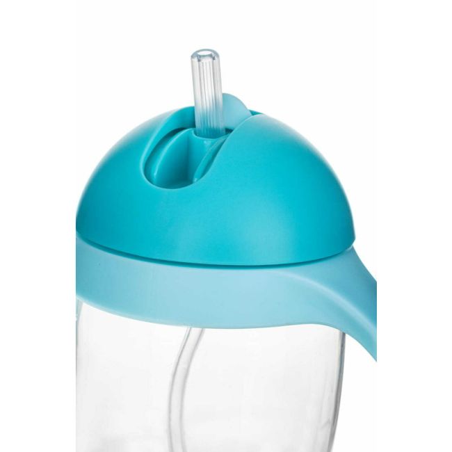 Bocioland - Cana de apa cu pai si manere, 300 ml, 6 luni+, Blue BYNBOC0543