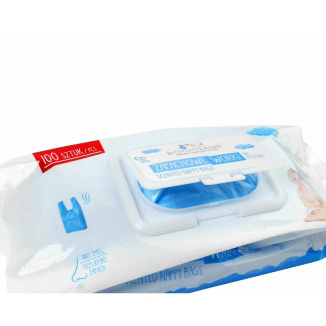 Bocioland - Set 100 bucati saci parfumati pentru scutece folosite BYNBL018
