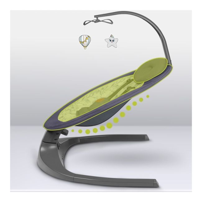 Lionelo - Balansoar si sezlong copii, Ralf, 2 in 1, Electric, Cu telecomanda si cablu USB, Cu miscare laterala de balansare si 5 niveluri diferite de viteza, Cu 12 melodii, Gri Grafit BYNLO-RALF_GREY_GRAPHITE