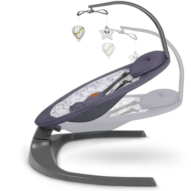 Lionelo - Balansoar si sezlong copii, Ralf, 2 in 1, Electric, Cu telecomanda si cablu USB, Cu miscare laterala de balansare si 5 niveluri diferite de viteza, Cu 12 melodii, Gri Grafit BYNLO-RALF_GREY_GRAPHITE