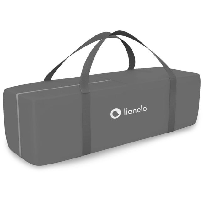 Lionelo - Patut pliant cu doua nivele, Stefi Plus, Cu intrare laterala cu fermoar, 2 roti, 120 x 60 cm, Conform cu standardul european de securitate EN 716, Gri/ Multicolor BYNLO-STEFI_PLUS_GREY_MULTICOLOR