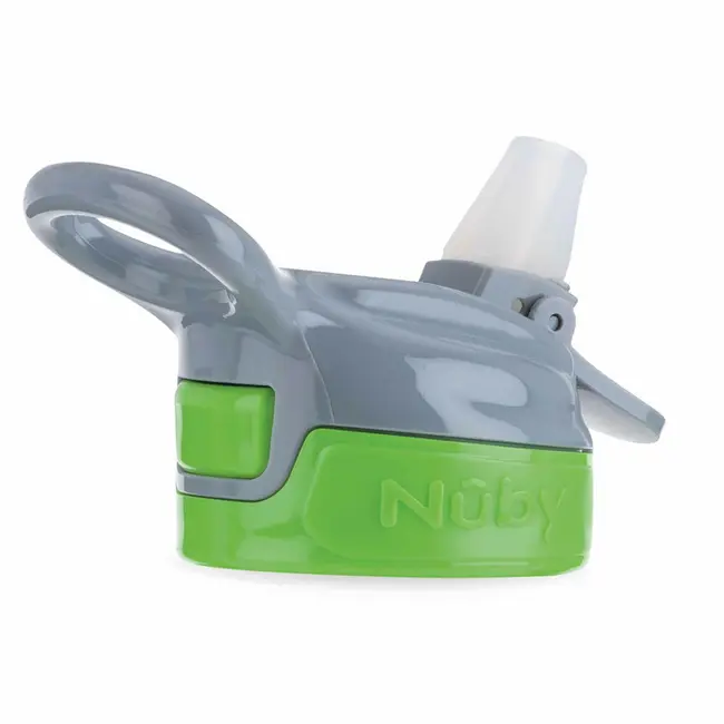 Nuby - Cana sport cu pai moale si pliabil, Din materialul ecologic tritan, Rezistenta, 360 ml, 3+ ani, Verde BYNNV0414021GREEN