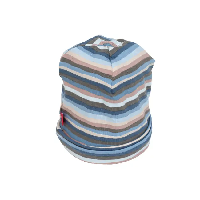 Caciula Blue Stripes, in strat dublu, cu bordura, 46-48 cm KDECDB1836BLSTR