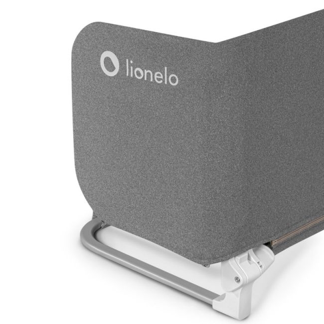 Lionelo - Bariera de protectie pentru pat Lora, Pliabila, Sistem de blocare StandSafe, Geanta de transport inclusa, 105 x 45 cm, Gri BYNLO-LORA_GREY_STONE