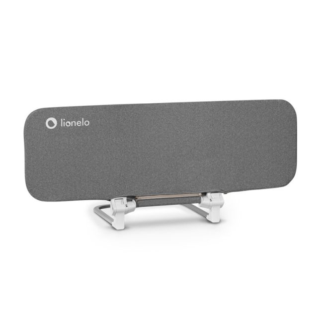 Lionelo - Bariera de protectie pentru pat Lora, Pliabila, Sistem de blocare StandSafe, Geanta de transport inclusa, 105 x 45 cm, Gri BYNLO-LORA_GREY_STONE