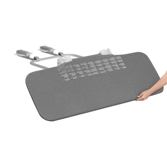 Lionelo - Bariera de protectie pentru pat Lora, Pliabila, Sistem de blocare StandSafe, Geanta de transport inclusa, 105 x 45 cm, Gri BYNLO-LORA_GREY_STONE