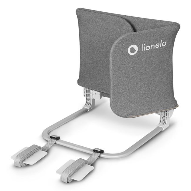 Lionelo - Bariera de protectie pentru pat Lora, Pliabila, Sistem de blocare StandSafe, Geanta de transport inclusa, 105 x 45 cm, Gri BYNLO-LORA_GREY_STONE