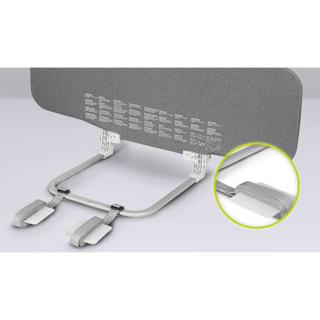 Lionelo - Bariera de protectie pentru pat Lora, Pliabila, Sistem de blocare StandSafe, Geanta de transport inclusa, 105 x 45 cm, Gri BYNLO-LORA_GREY_STONE