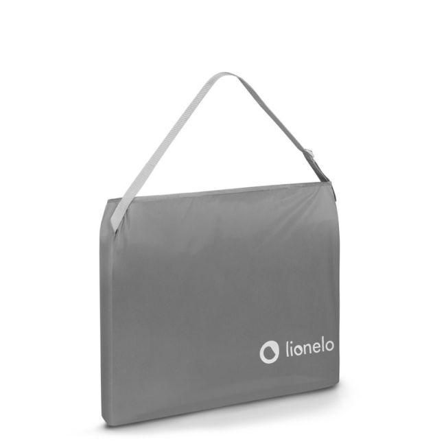 Lionelo - Bariera de protectie pentru pat Lora, Pliabila, Sistem de blocare StandSafe, Geanta de transport inclusa, 105 x 45 cm, Gri BYNLO-LORA_GREY_STONE
