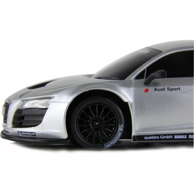 MASINA CU TELECOMANDA AUDI R8 ARGINTIU CU SCARA 1 LA 24 VIVRas46800_Argintiu
