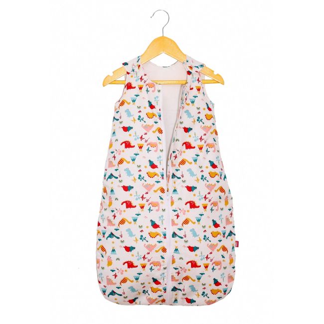 Sac de dormit copii, Cute Dinosaurs, din bumbac, 70 cm, 0.5 tog - Vara KDEV7005CDINO