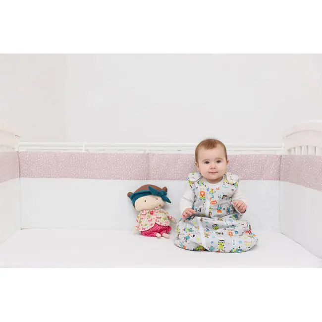 Sac de dormit copii, Robot Friends, din bumbac, 110 cm, 0.5 tog - Vara KDEV11005ROBFR