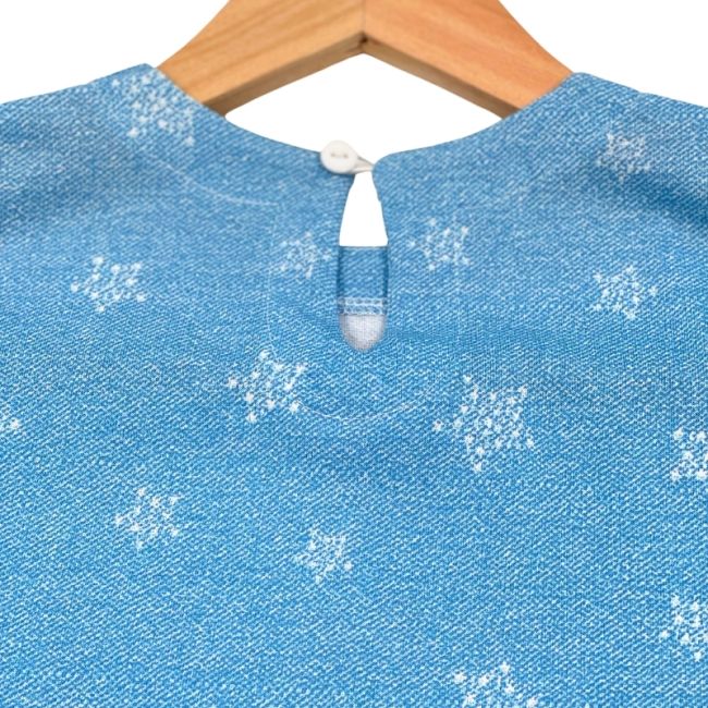 Rochita de vara din jersey cu fustita muselina, Deep Blue, 6-7 ani KDERVJM67DBLUE