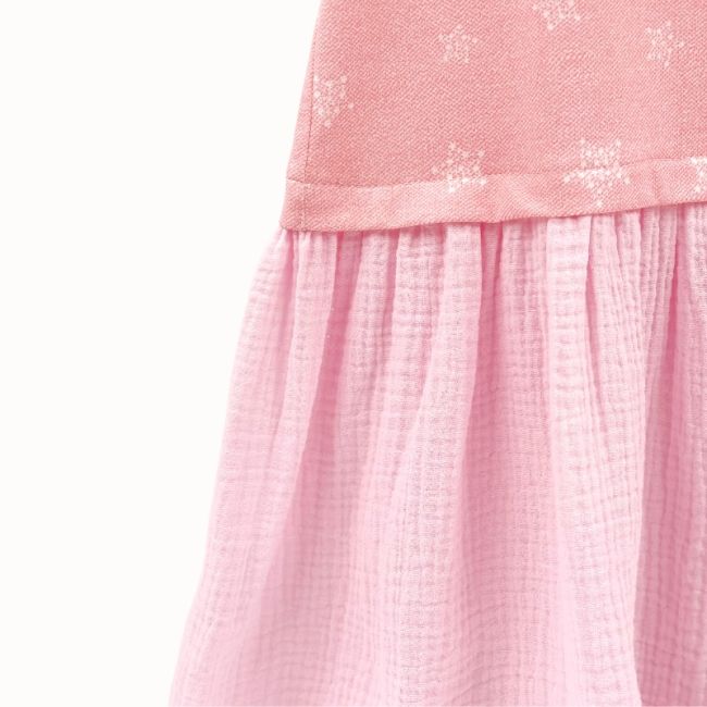 Rochita de vara din jersey cu fustita muselina, Magic Pink, 2-3 ani KDERVJM23MPINK
