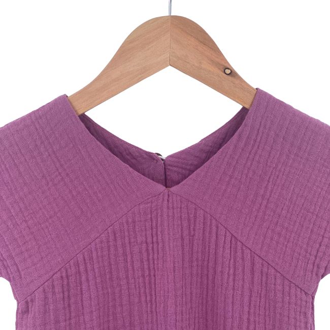 Rochita dreapta cu maneca dublata, din muselina, Lavender, 3-4 ani KDERDMDM34LAVENDER