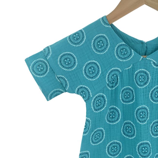 Rochita dreapta cu maneca dublata, din muselina, Nice Mandala, 3-4 ani KDERDMDM34NICEM
