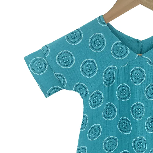Rochita dreapta cu maneca dublata, din muselina, Nice Mandala, 4-5 ani KDERDMDM45NICEM