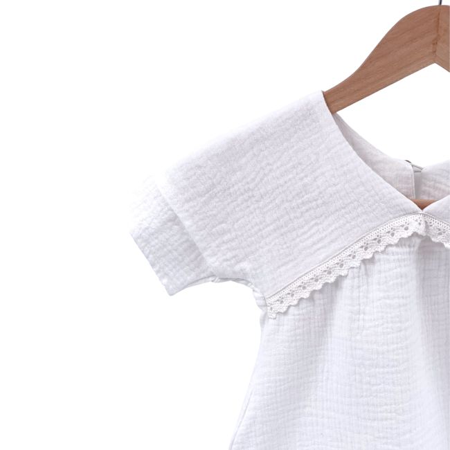 Rochita dreapta cu maneca dublata, din muselina, Pearl, 3-4 ani KDERDMDM34PEARL