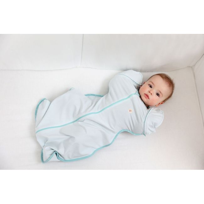 Sac de dormit Swaddle First Sleep Coral Blue, faza 2, pentru bebelusi 3-6 luni KDEFS2CB00