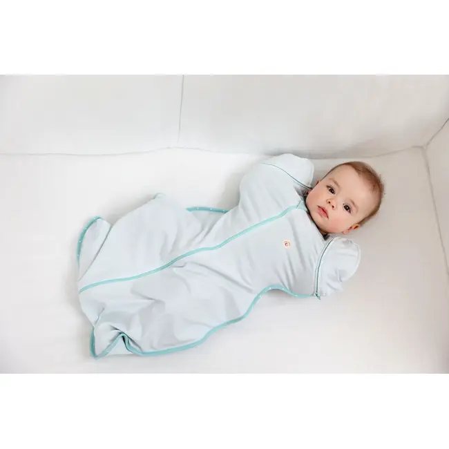 Sac de dormit Swaddle First Sleep Coral Blue, faza 2, pentru bebelusi 3-6 luni KDEFS2CB00