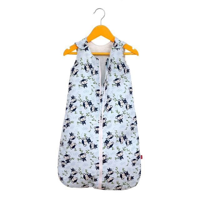 Sac de dormit copii, Happy Monkey, din bumbac, 110 cm, 0.8 tog - Primavara KDEPR11008HMNK