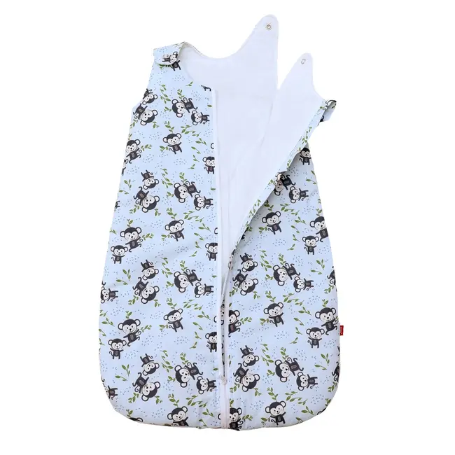 Sac de dormit copii, Happy Monkey, din bumbac, 60 cm, 0.8 tog - Primavara KDEPR6008HMNK