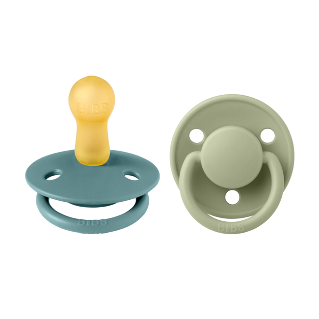 Bibs - set 2 suzete de lux latex, tetina rotunda, 6 luni +-island sea/sage bbb190226
