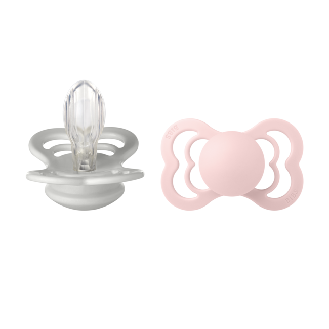 Bibs - set 2 suzete supreme silicon, tetina simetrica, 6 luni +-haze/blossom bbb260352