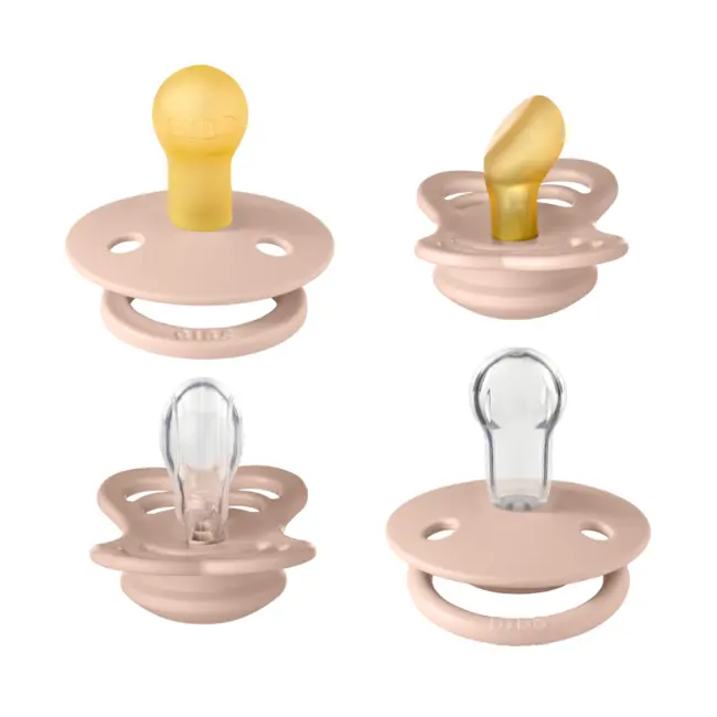 Bibs - set 4 suzete try-it collection 0 luni +-blush bbb91341