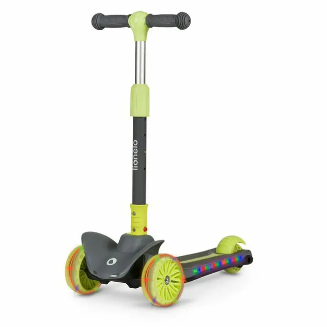 Lionelo - Trotineta Timy, Copii, Pliabila, Pana la 50 Kg, Cu design ergonomic, Cu lumini LED, 26,5 x 60 x 64-76 cm, 3 ani+, Verde BYNLOE-TIMMY_GREEN_LIME