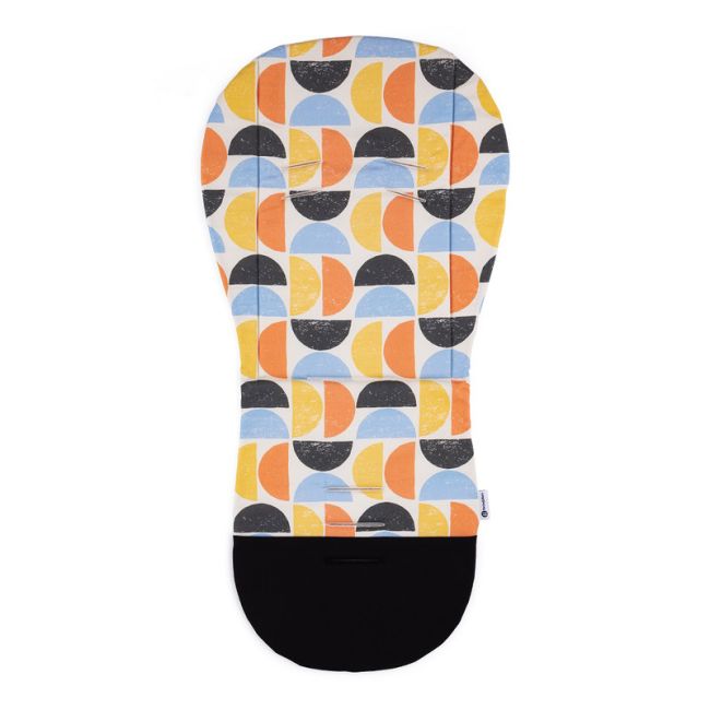Petite&Mars - Insertie carucior, Editie limitata, Din spuma cu memorie, Densa, Pentru confort sporit, Universala, Cu decupaje pentru centura de siguranta in 3 sau 5 puncte, 86x42 cm, 0 luni+, Retro, Multicolor BYN503781