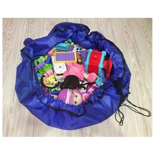 Sac depozitare jucarii si covor pentru joaca 150 cm Kruzzel MY6840 BBJMY6840_Albastru