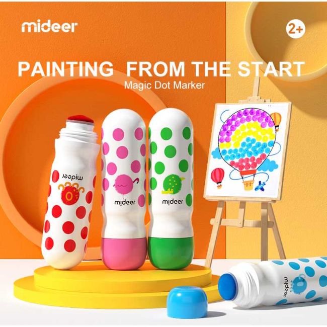Set 6 carioci lavabile Dot Marker Mideer MD6200 BBJMD6200_Initiala