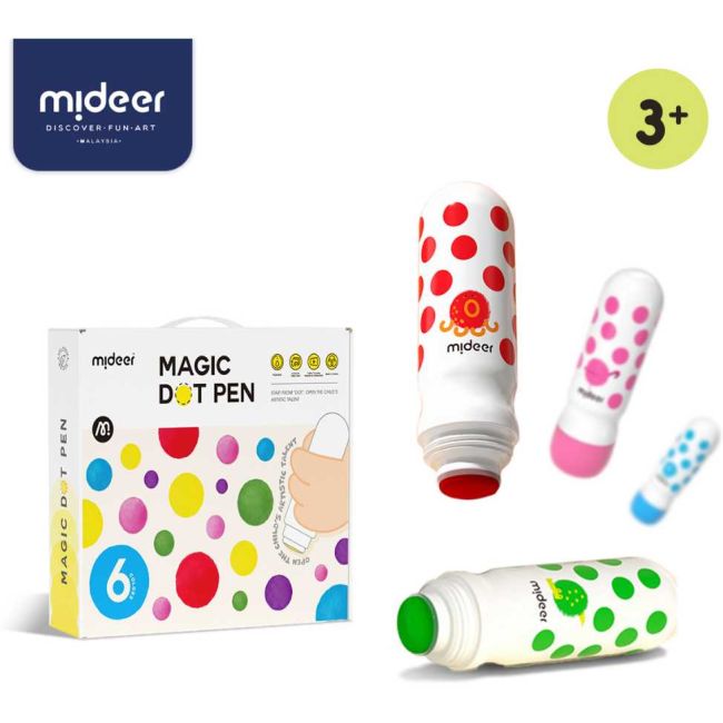 Set 6 carioci lavabile Dot Marker Mideer MD6200 BBJMD6200_Initiala