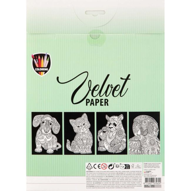 Set pictura 4 planse de colorat catifelate Velvet Paper 30x21 cm Grafix GR150054 BBJGR150054_Caine
