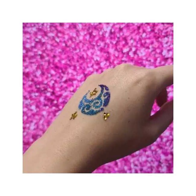 Set tatuaje cu sclipici 24 culori, 186 sabloane Kruzzel MY18119 BBJMY18119_Initiala