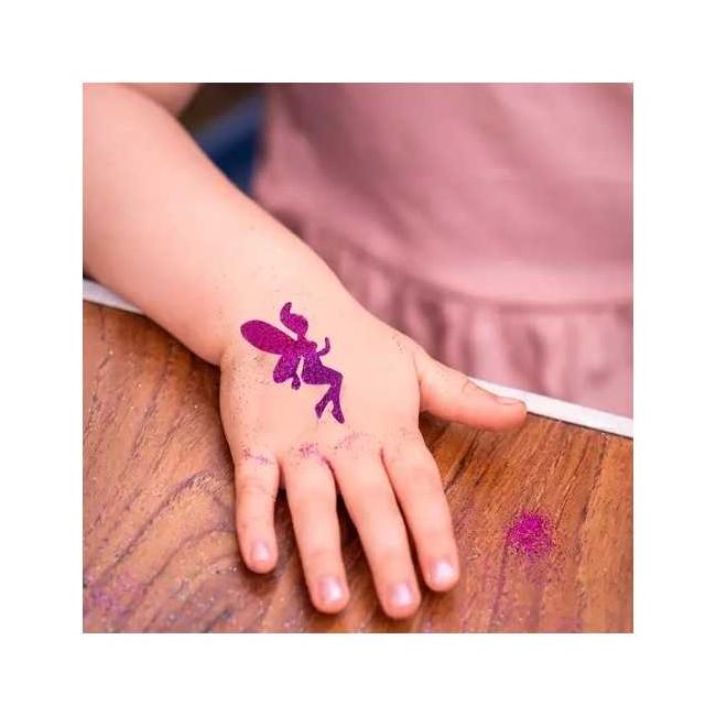 Set tatuaje cu sclipici 24 culori, 186 sabloane Kruzzel MY18119 BBJMY18119_Initiala