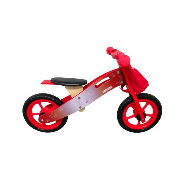 Bicicleta fara pedale din lemn cu roti din spuma eva r10 r-sport - rosu edeedits002red