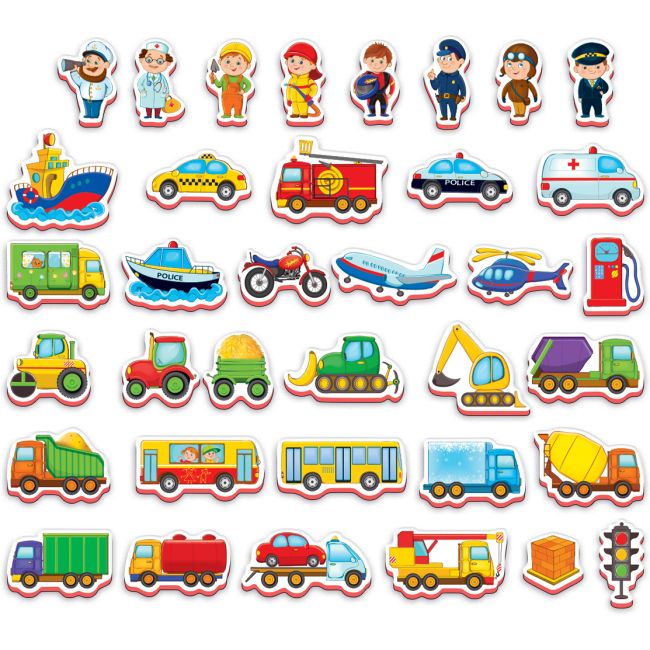 Joc educativ Lumea in Magneti - Mijloace de Transport Roter Kafer RK3030-02 BBJRK3030-02_Initiala