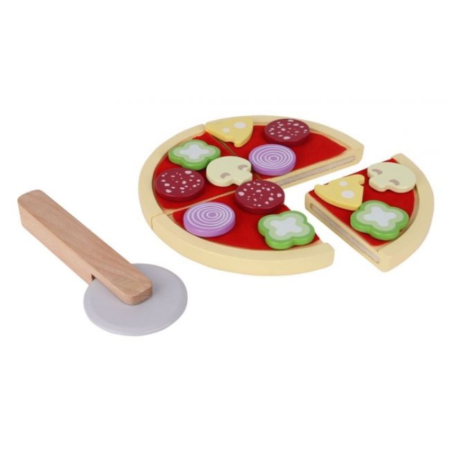 Jucarie interactiva de lemn sub forma de pizza ecotoys 4221 edeedi4221
