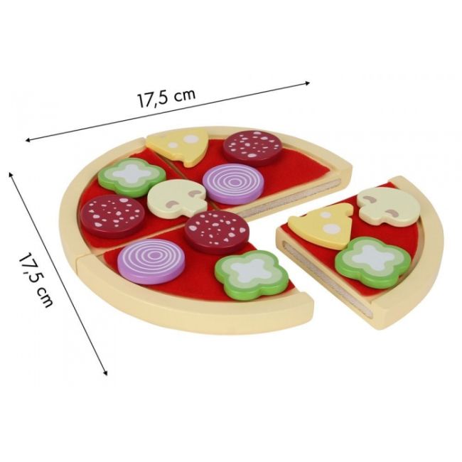 Jucarie interactiva de lemn sub forma de pizza ecotoys 4221 edeedi4221