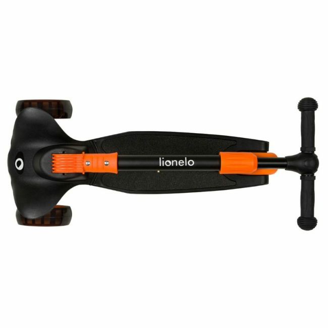 Lionelo - Trotineta Timy, Copii, Pliabila, Pana la 50 Kg, Cu design ergonomic, Cu lumini LED, 26,5 x 60 x 64-76 cm, 3 ani+, Portocaliu/Negru BYNLOE-TIMMY_ORANGE_BLACK