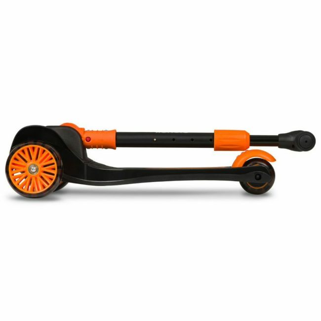 Lionelo - Trotineta Timy, Copii, Pliabila, Pana la 50 Kg, Cu design ergonomic, Cu lumini LED, 26,5 x 60 x 64-76 cm, 3 ani+, Portocaliu/Negru BYNLOE-TIMMY_ORANGE_BLACK