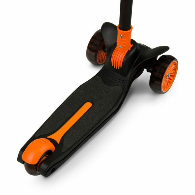 Lionelo - Trotineta Timy, Copii, Pliabila, Pana la 50 Kg, Cu design ergonomic, Cu lumini LED, 26,5 x 60 x 64-76 cm, 3 ani+, Portocaliu/Negru BYNLOE-TIMMY_ORANGE_BLACK