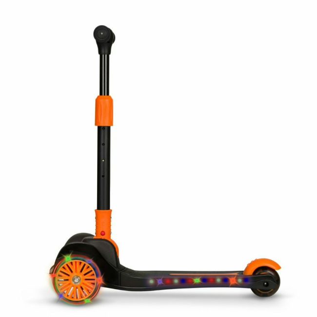Lionelo - Trotineta Timy, Copii, Pliabila, Pana la 50 Kg, Cu design ergonomic, Cu lumini LED, 26,5 x 60 x 64-76 cm, 3 ani+, Portocaliu/Negru BYNLOE-TIMMY_ORANGE_BLACK