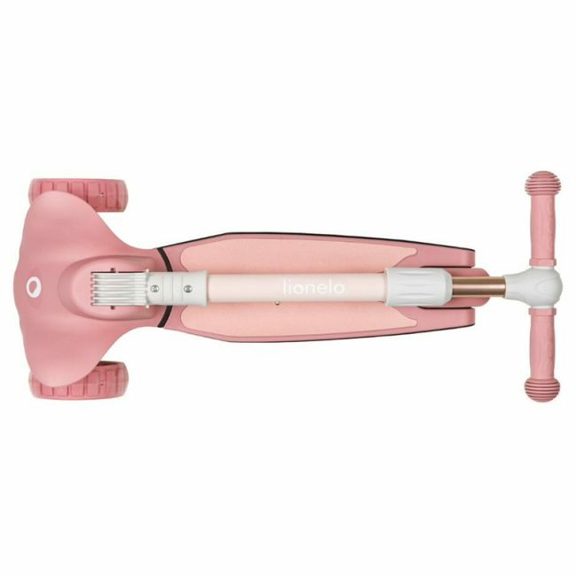 Lionelo - Trotineta Timy, Copii, Pliabila, Pana la 50 Kg, Cu design ergonomic, Cu lumini LED, 26,5 x 60 x 64-76 cm, 3 ani+, Roz BYNLOE-TIMMY_PINK_ROSE