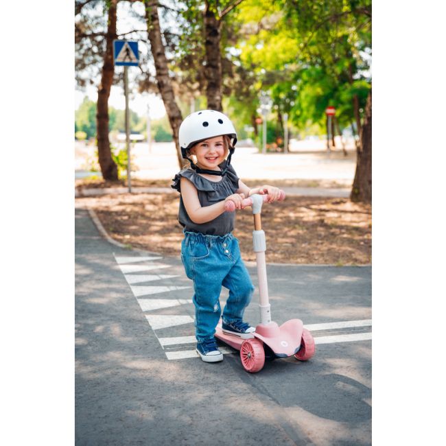 Lionelo - Trotineta Timy, Copii, Pliabila, Pana la 50 Kg, Cu design ergonomic, Cu lumini LED, 26,5 x 60 x 64-76 cm, 3 ani+, Roz BYNLOE-TIMMY_PINK_ROSE