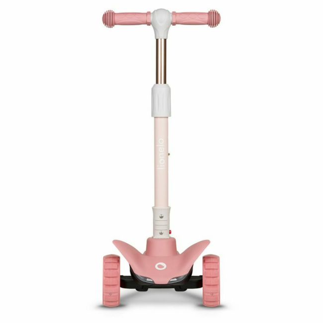 Lionelo - Trotineta Timy, Copii, Pliabila, Pana la 50 Kg, Cu design ergonomic, Cu lumini LED, 26,5 x 60 x 64-76 cm, 3 ani+, Roz BYNLOE-TIMMY_PINK_ROSE