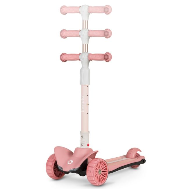 Lionelo - Trotineta Timy, Copii, Pliabila, Pana la 50 Kg, Cu design ergonomic, Cu lumini LED, 26,5 x 60 x 64-76 cm, 3 ani+, Roz BYNLOE-TIMMY_PINK_ROSE